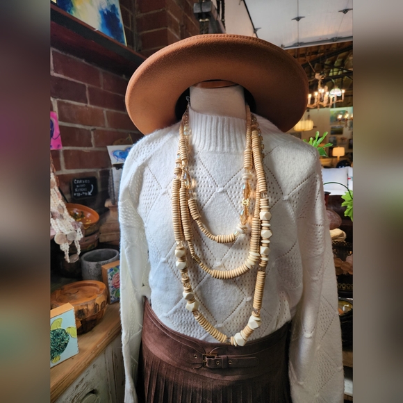 Mocha Brown Hat with Attached Cording Detailing - Picture 3 of 17